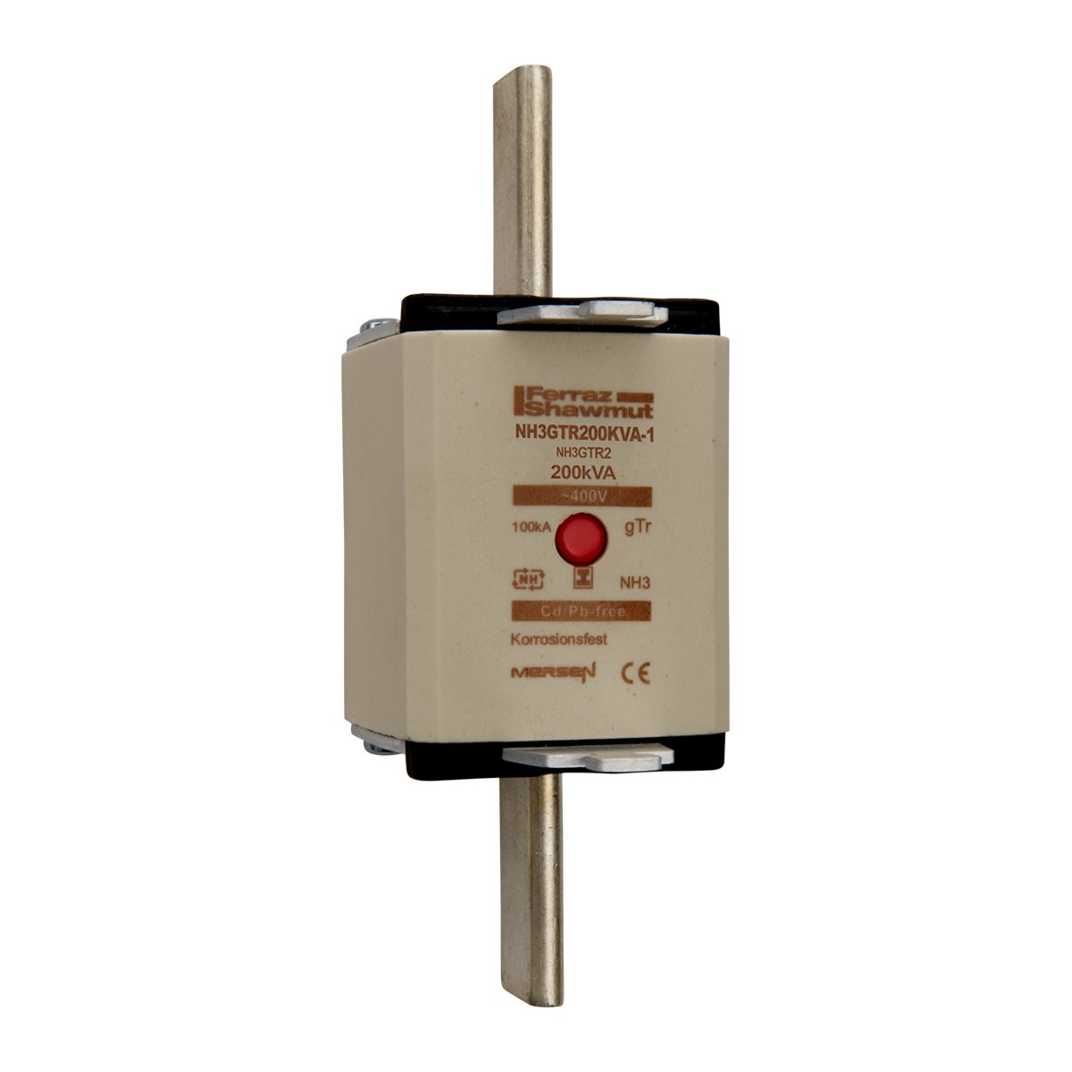 Y1030536A - NH fuse-link gTr, 400VAC, size 3, 200KVA, centre indicator/insulated tags